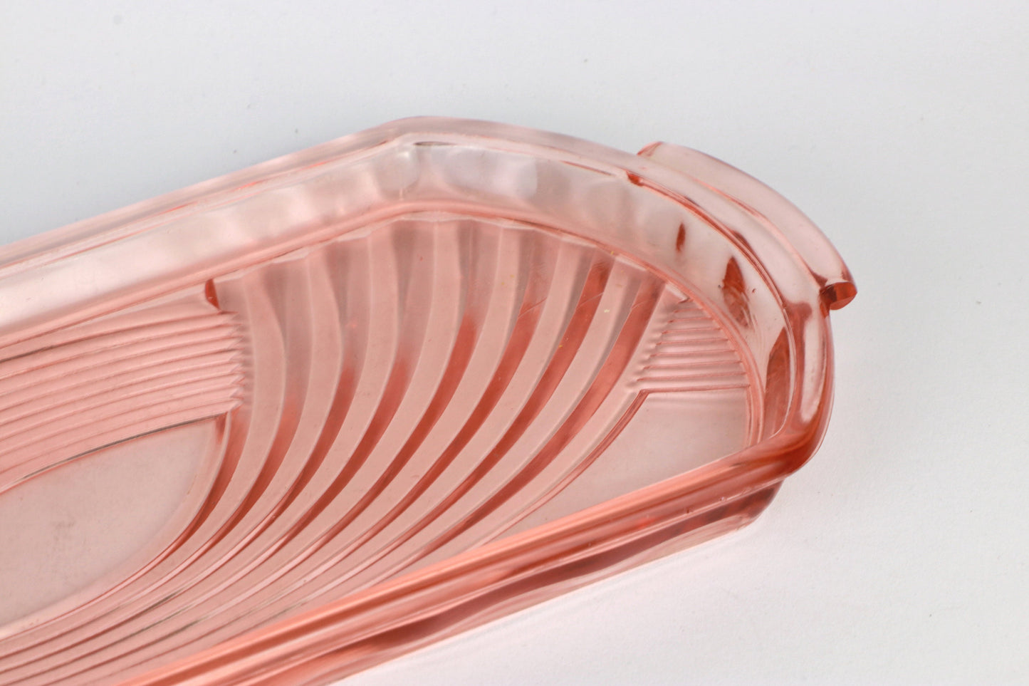 Vintage Rosalin glass tray bowl from the 30s Art Deco decor pressed glass pink plate serving bowl plate Walther Altlantik