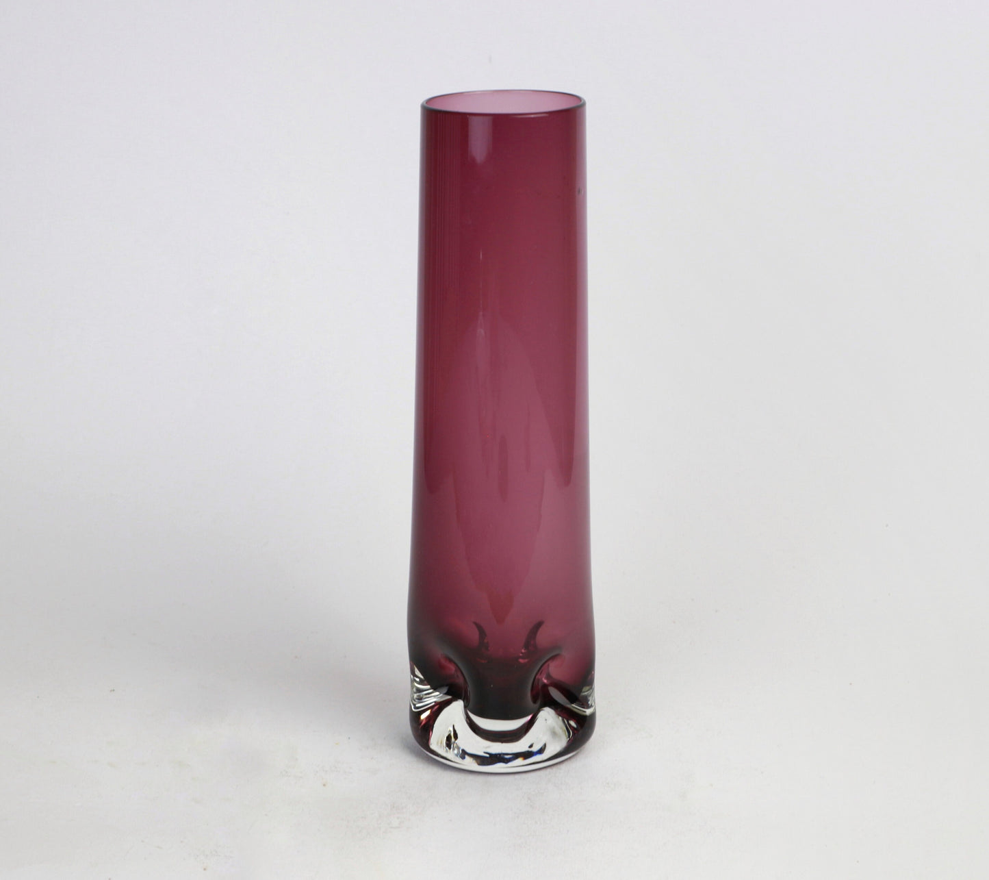 Vase à fleurs en verre vintage Améthyste Violet Aubergine Violet Murano Brutaliste Mid Century Moderniste Friedrich 1960 60s 60s 1970 70s 70s