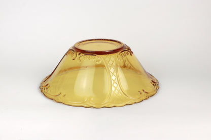 Vintage pressed glass bowl Walther Glas amber yellow fruit bowl salad bowl glass bowl 1930 Erika 30s Art Deco salad bowl