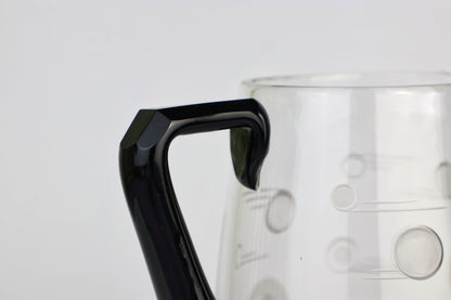 Vintage Art Deco carafe from France around 1930 black glass Bauhaus jug 30s French