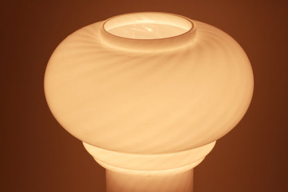 Murano table lamp mushroom Fungo Swirl Barovier and Toso Venini Vignelli Vistosi Peill Putzler 60s 1960 70s Lattimo Filigrana Vintage