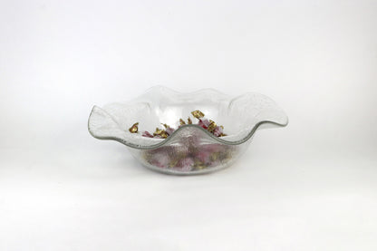 Vintage bowl serving bowl glass wavy edge candy bowl fruit bowl Brutalist 60s 1960 1970 70s Brutalist Mid Century