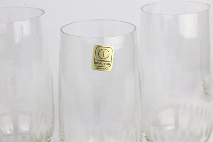 5x Vintage Crystal Glasses with Lead Cut Details Durobor Belgium 50s 60s Water Glasses Drinking Glasses 1950 50s Modernist