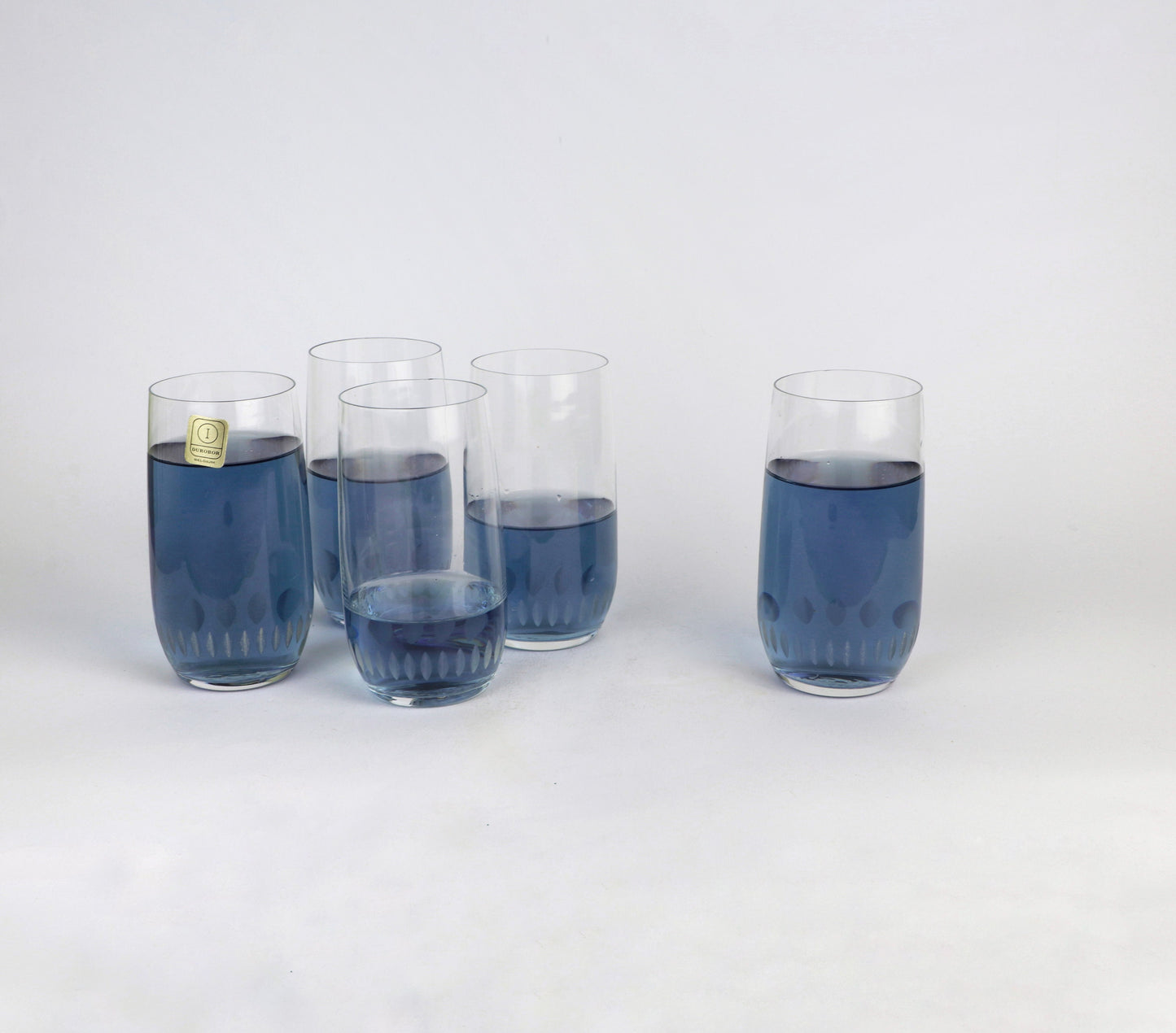 5x verres en cristal vintage avec détails coupés en plomb Durobor Belgique verres à eau des années 50 60 verres à boire 1950 moderniste des années 50