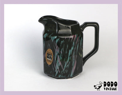 vintage Céramique Pichet Noir 1990 1980 80s 90s Memphis Milano Carafe Jug Vase Flower Vase Postmodern Lilas