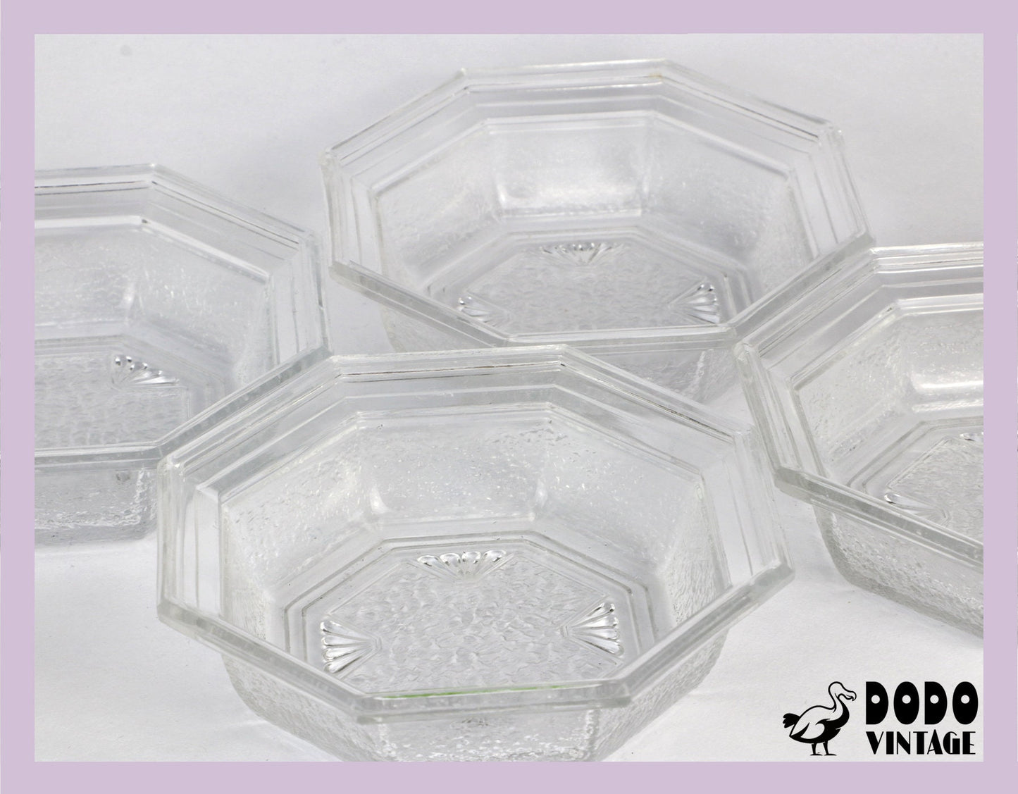 5x Art Deco Revival WMF Cabaret 1907 Lead Crystal Glass Bowl 80s Dessert Plate 1960 Classicism Vintage