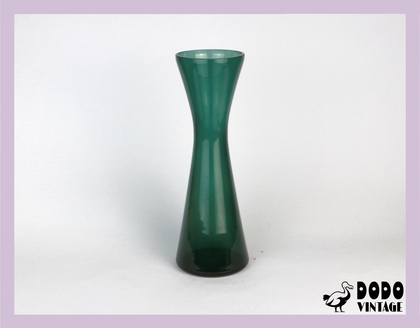 Vintage Glas Blumenvase Mid Century Russisch Grün Turmalin Vase Brutalist Iittala Wagenfeld Kaj Franck Konisch 1960 60er 60s