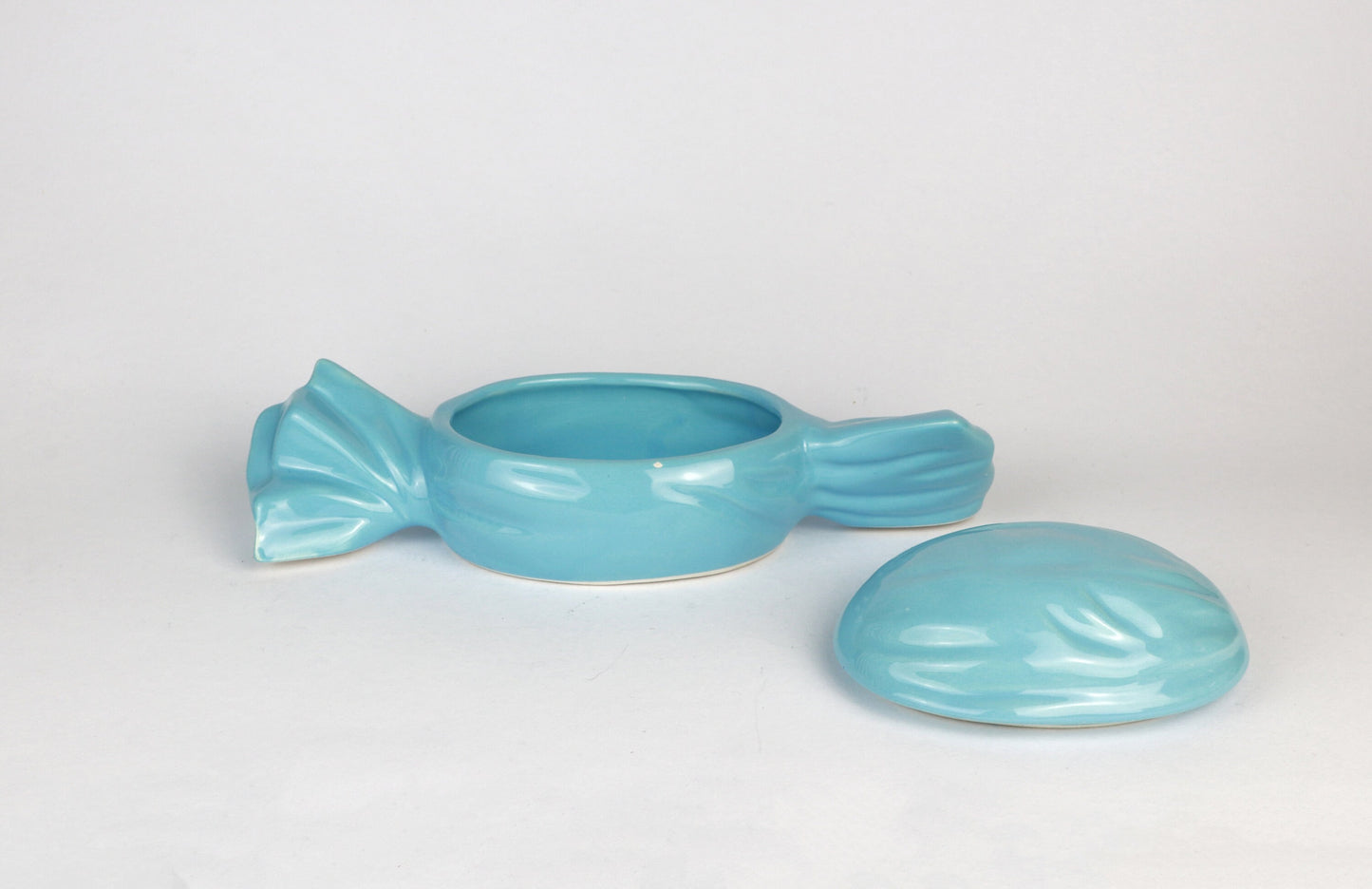 Vintage Keramik Deckeldose Bonbon Candy Süßigkeit 80er 90er Blau Pastell Kawaii