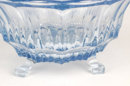 Vintage Art Deco Bowl Hannah Blue Walther Glas 1930 30s Footed Bowl Azur