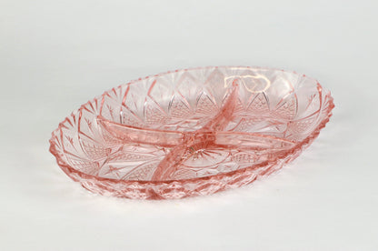 Vintage Rosalin Glass Bowl Offer Bowl from the 50s Art Deco Pressed Glass Pink Plate 1930 1920 20s 1920s