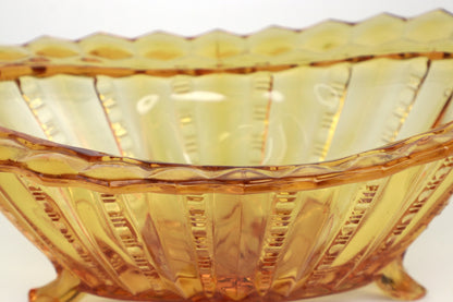 Vintage Glass Footed Bowl Bonboniere Art Deco from the 1930s Yellow Amber Legs Bowl Walther Glass Jar Lid Crystal Kristal