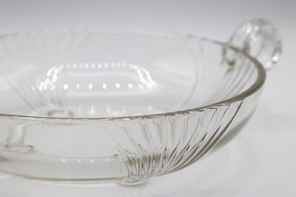 Vintage Art Deco Revival Bowl Offering Bowl Glass Handle Candy Bowl Fruit Bowl 80s 1980 1990 90s France