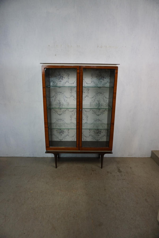 Noble mid-century display cabinet in vintage walnut