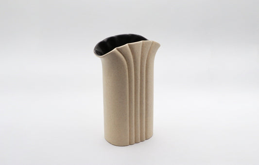 Vintage Keramik Vase Art Deco Neo Reval Muschel Beige Sand Blumenvase Mid Century Boho Scandi Retro Porzellan 80s 80er 1980 - 2nd home