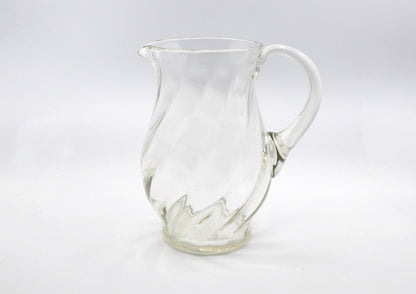 Carafe vintage Mid Century Moderniste Swirl Juice Water Glass Jug Jug années 1950 50 60 1960