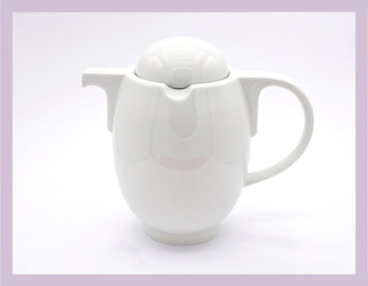 Vintage Postmodern Teapot 80s Memphis Milano White Ceramic Porcelain Geometric Sottsass Ettore Metal