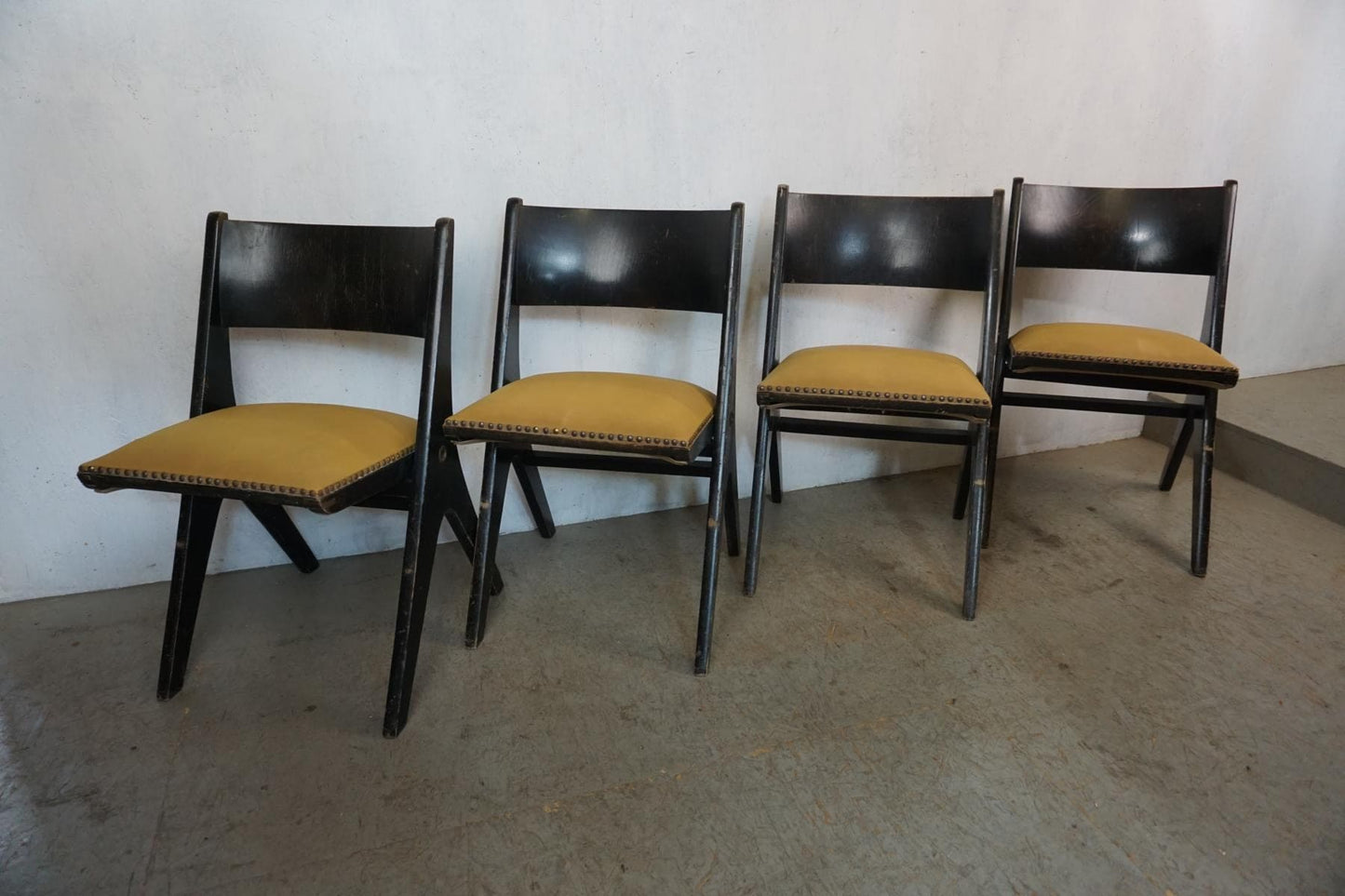 Set of four original cinema chairs from the 50s vintage