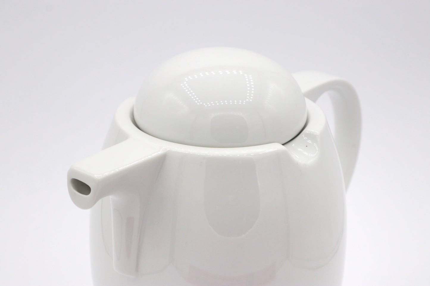 Vintage Postmodern Teapot 80s Memphis Milano White Ceramic Porcelain Geometric Sottsass Ettore Metal