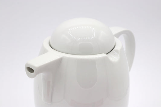 Vintage Postmodern Teapot 80s Memphis Milano White Ceramic Porcelain Geometric Sottsass Ettore Metal