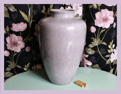 vintage original Karlsruhe majolique vase de sol en céramique vase à fleurs Friedegart Glatzle 5785 Craquele Crackle Craquelee 50s Mid Century