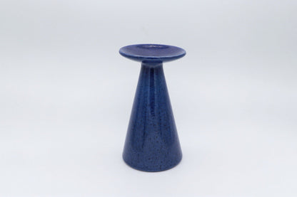 Vintage candlestick blue speckles ceramic Memphis Milano 90s 90s 1990 1990s Germany Ultramarine Cobalt Blue Postmodern asa