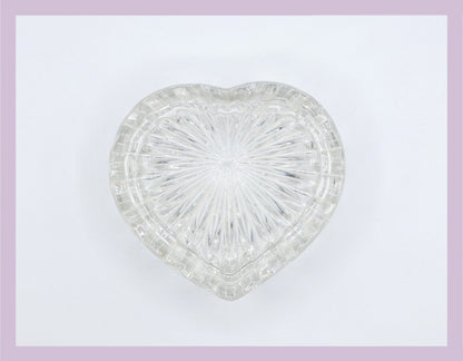 Vintage Bonboniere Crystal Glass Heart Gift Kawaii 80s 1980 Lidded Jar 80s Lead Crystal Box Art Deco Revival