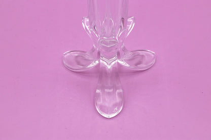 Vintage Fußvase Blumen Vase 80er Glas Kristall Fußschale Kelch Pokal Art Deco Revival - 2nd home