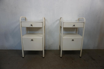 Two nostalgic metal cabinets in industrial style vintage