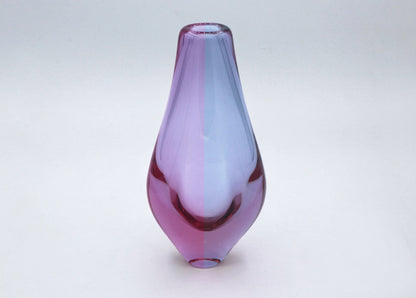 Vintage Vase Bohemia Czech Alexandrite Glass Neodymium Zelezny Brod ZBS Miroslav Klinger Železnobrodské sklárny Lilac Pink Light Blue