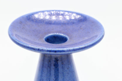 Vintage candlestick blue speckles ceramic Memphis Milano 90s 90s 1990 1990s Germany Ultramarine Cobalt Blue Postmodern asa