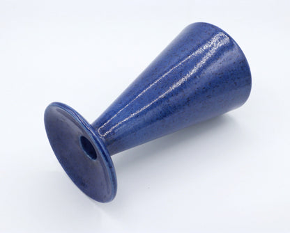 Vintage candlestick blue speckles ceramic Memphis Milano 90s 90s 1990 1990s Germany Ultramarine Cobalt Blue Postmodern asa