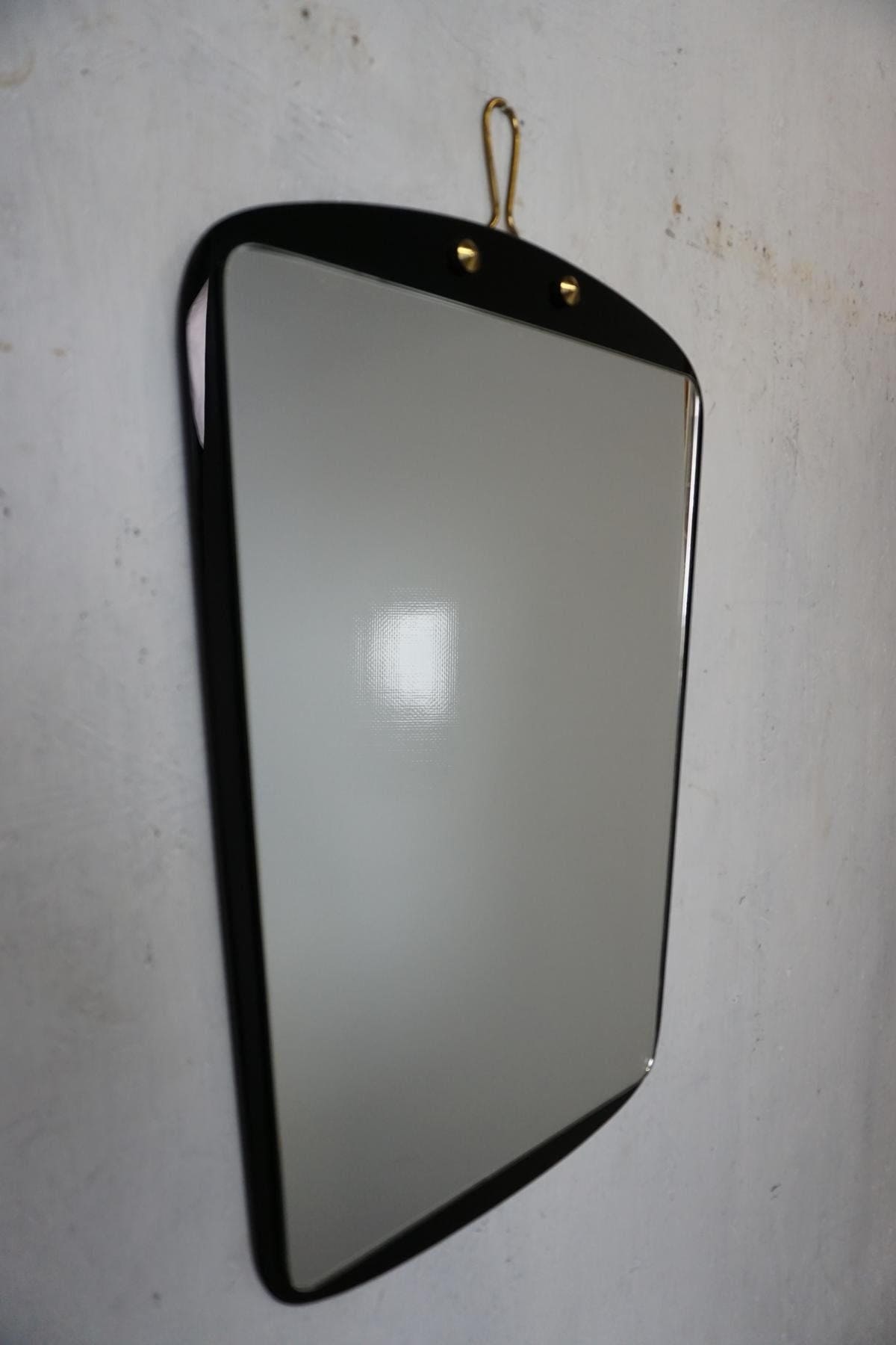 Fantastically beautiful mid century mirror with black frame vintage