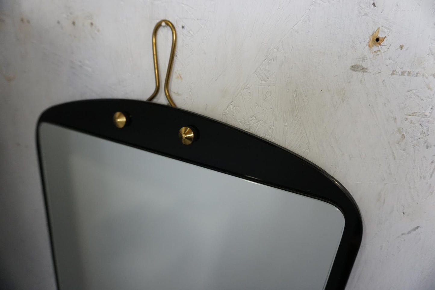 Fantastically beautiful mid century mirror with black frame vintage