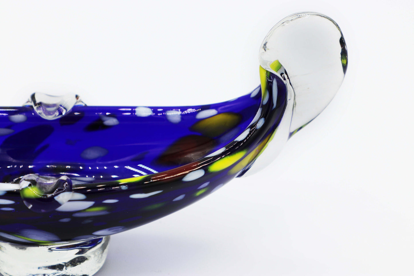 Vintage Murano Ashtray Gondola Bowl 1970 Gondola Seguso Cobalt Ultramarine Blue Glass Technique Heavy Italy 70s 1970