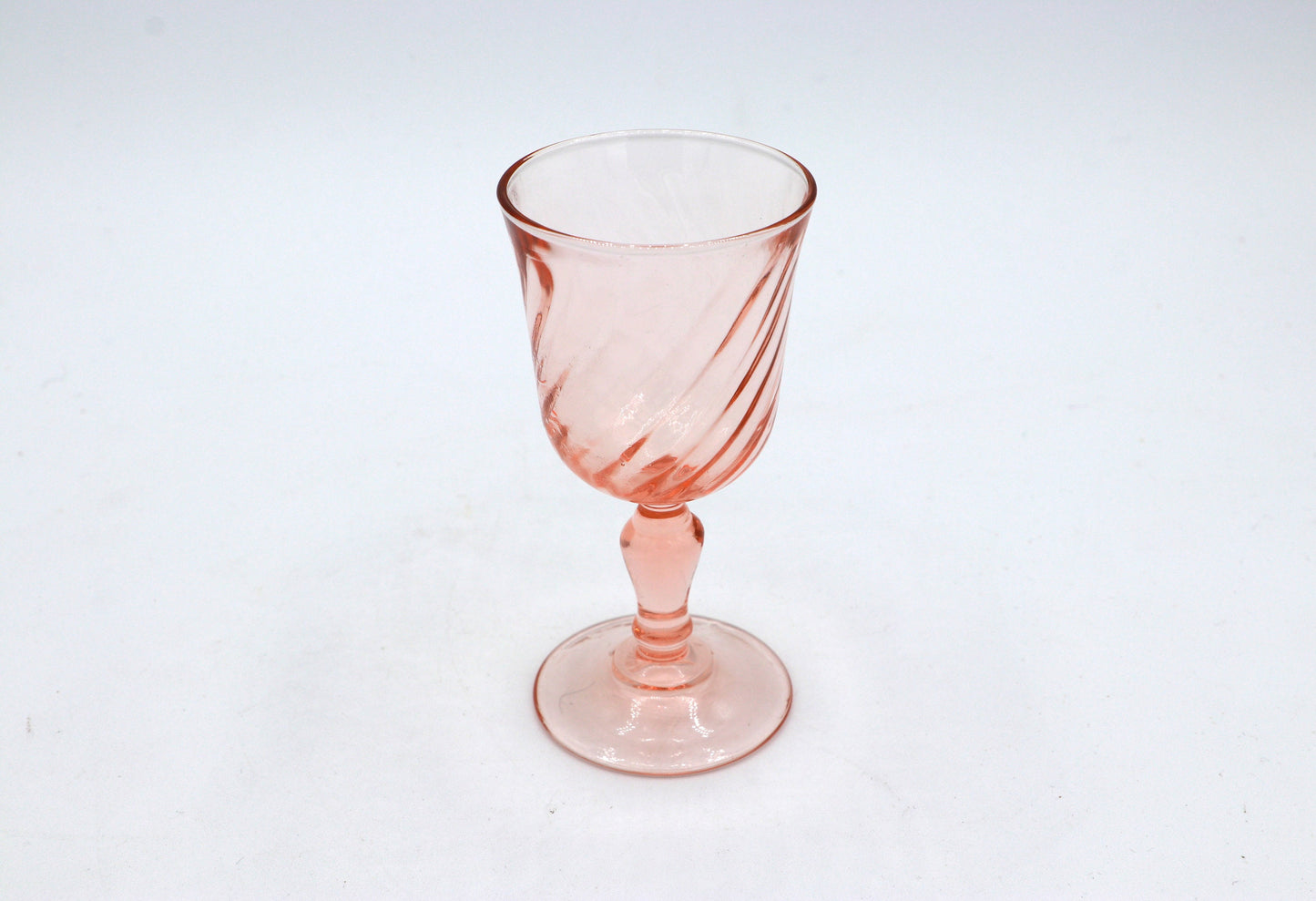 4 Vintage Likör / Portwein Gläser Rosa Arcoroc Trinkglas  Rose Swirl Rosalin Pink 80er Art Deco Revival France Frankreich Luminarc