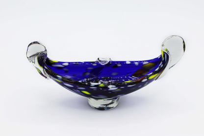 vintage Murano Cendrier Gondola Dish Bowl 1970 Gondola Seguso Cobalt Outremer Bleu Verre Technique Lourde Italie 70s 70s 1970