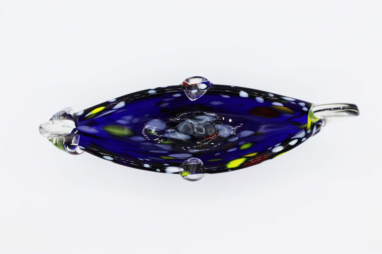 Vintage Murano Ashtray Gondola Bowl 1970 Gondola Seguso Cobalt Ultramarine Blue Glass Technique Heavy Italy 70s 1970