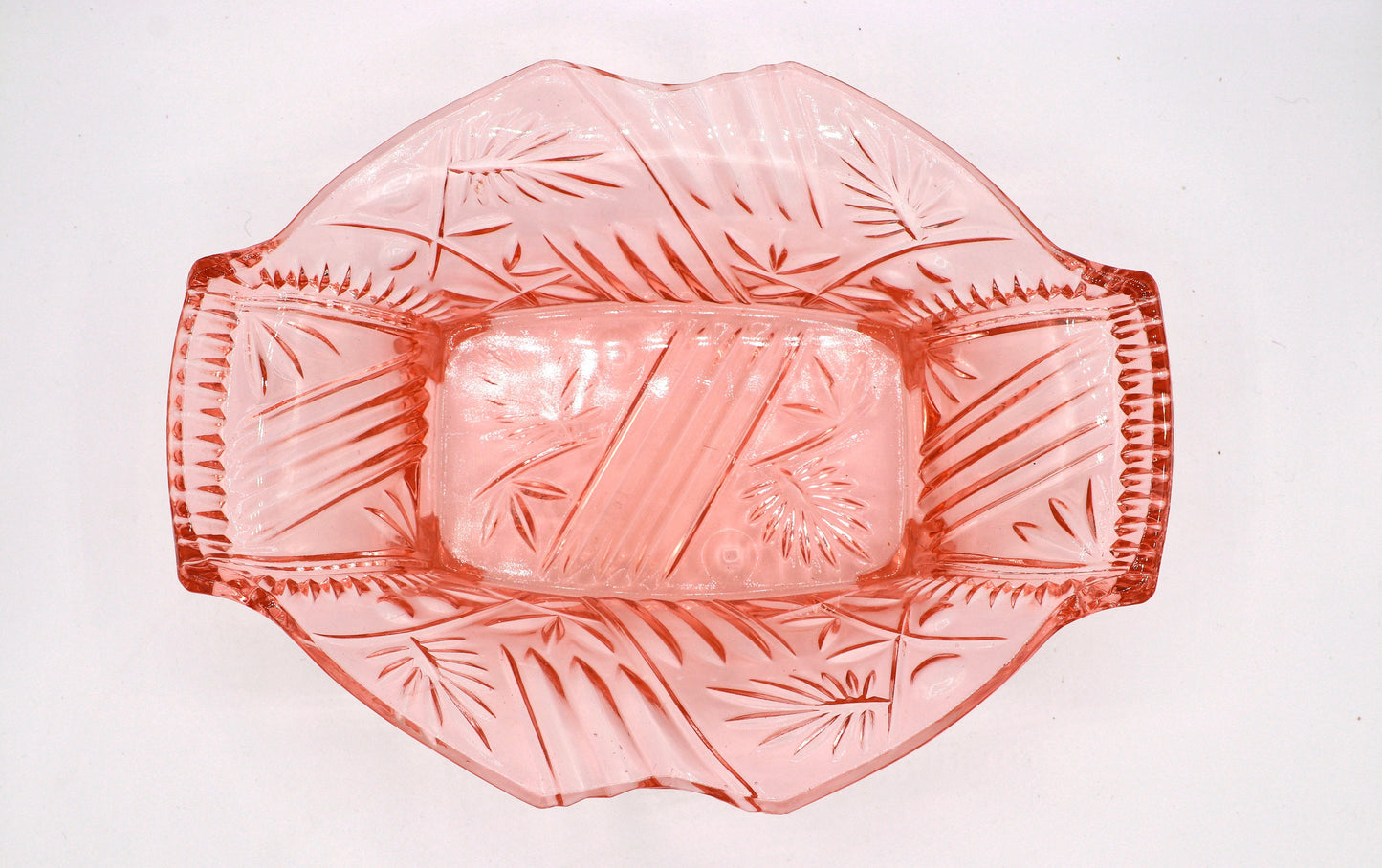 Vintage Rosalin Glass Footed Bowl Art Deco Bowl Walther Glass Brandenburg Pressed Glass Pink Plate Offering Bowl 1930 1920 20s 1920s