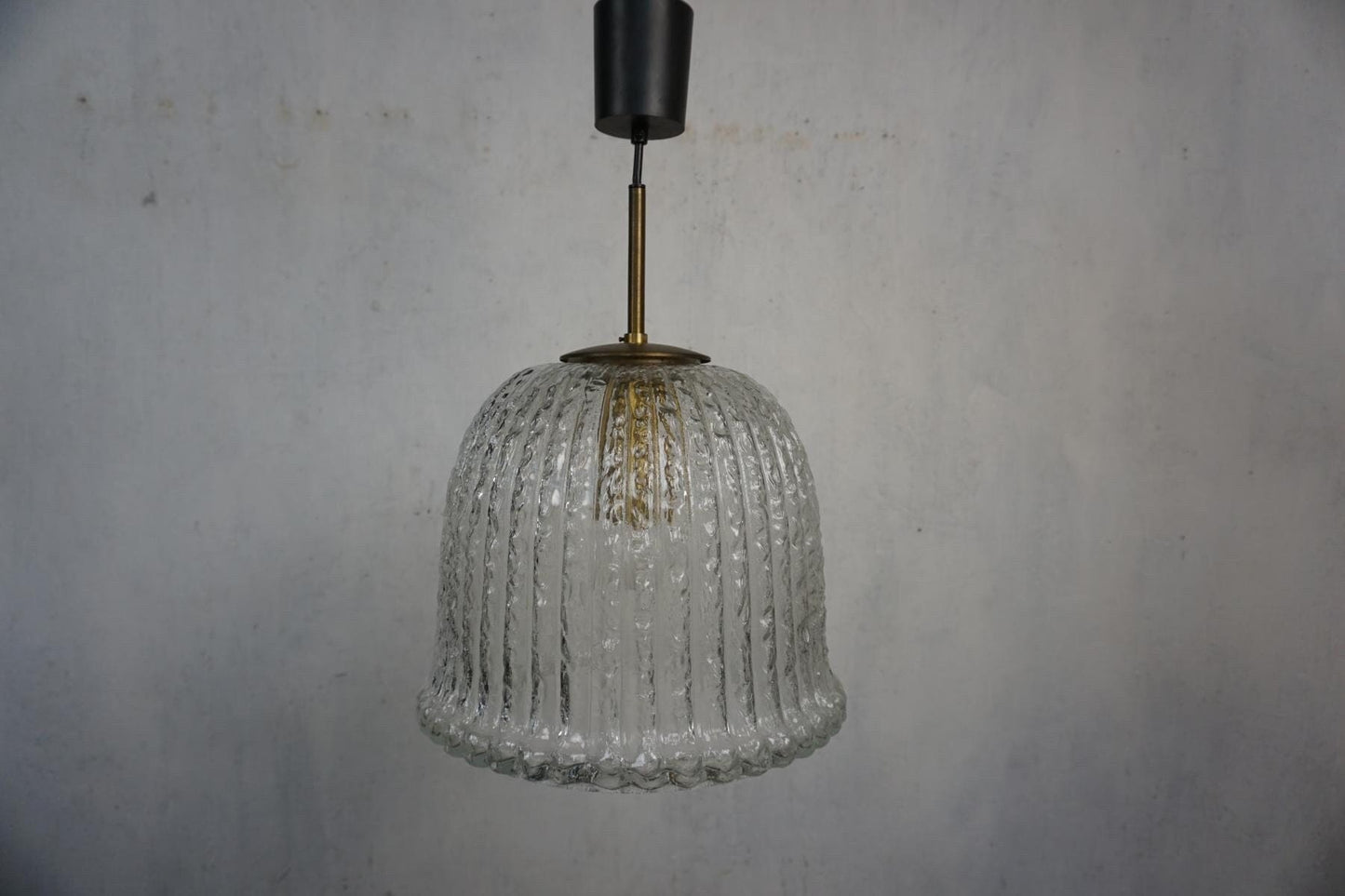 Wunderschöne Deckenlampe von Limburg mit Kristallglas Schirm Vintage