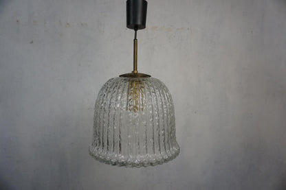 Beautiful ceiling lamp from Limburg with crystal glass shade Vintage