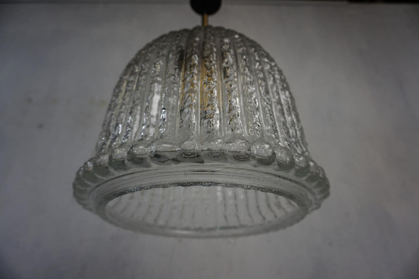 Wunderschöne Deckenlampe von Limburg mit Kristallglas Schirm Vintage