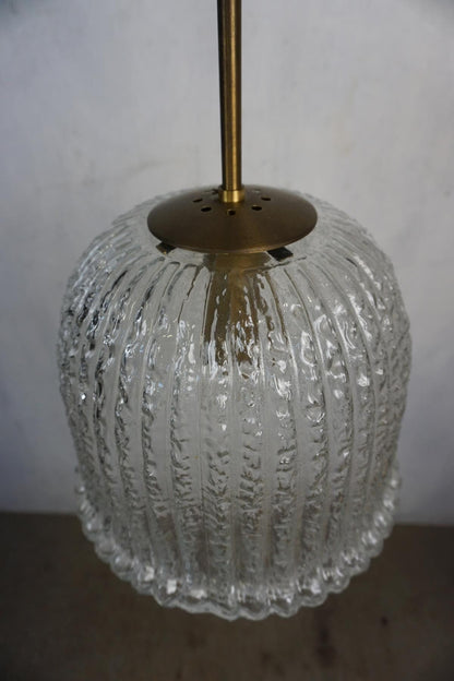 Beautiful ceiling lamp from Limburg with crystal glass shade Vintage