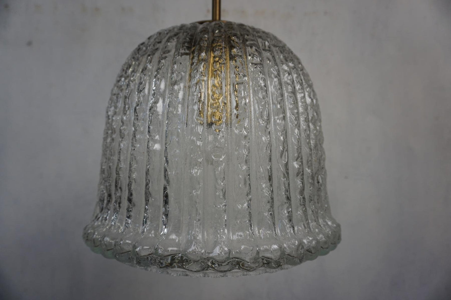 Beautiful ceiling lamp from Limburg with crystal glass shade Vintage