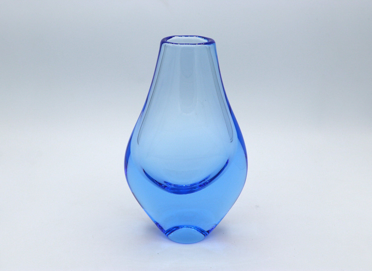 Vintage Glas Vase Miroslav Klinger Blau Böhmen Czech Zelezny Brod ZBS Železnobrodské sklárny  CZ