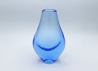 Vintage Glas Vase Miroslav Klinger Blau Böhmen Czech Zelezny Brod ZBS Železnobrodské sklárny  CZ