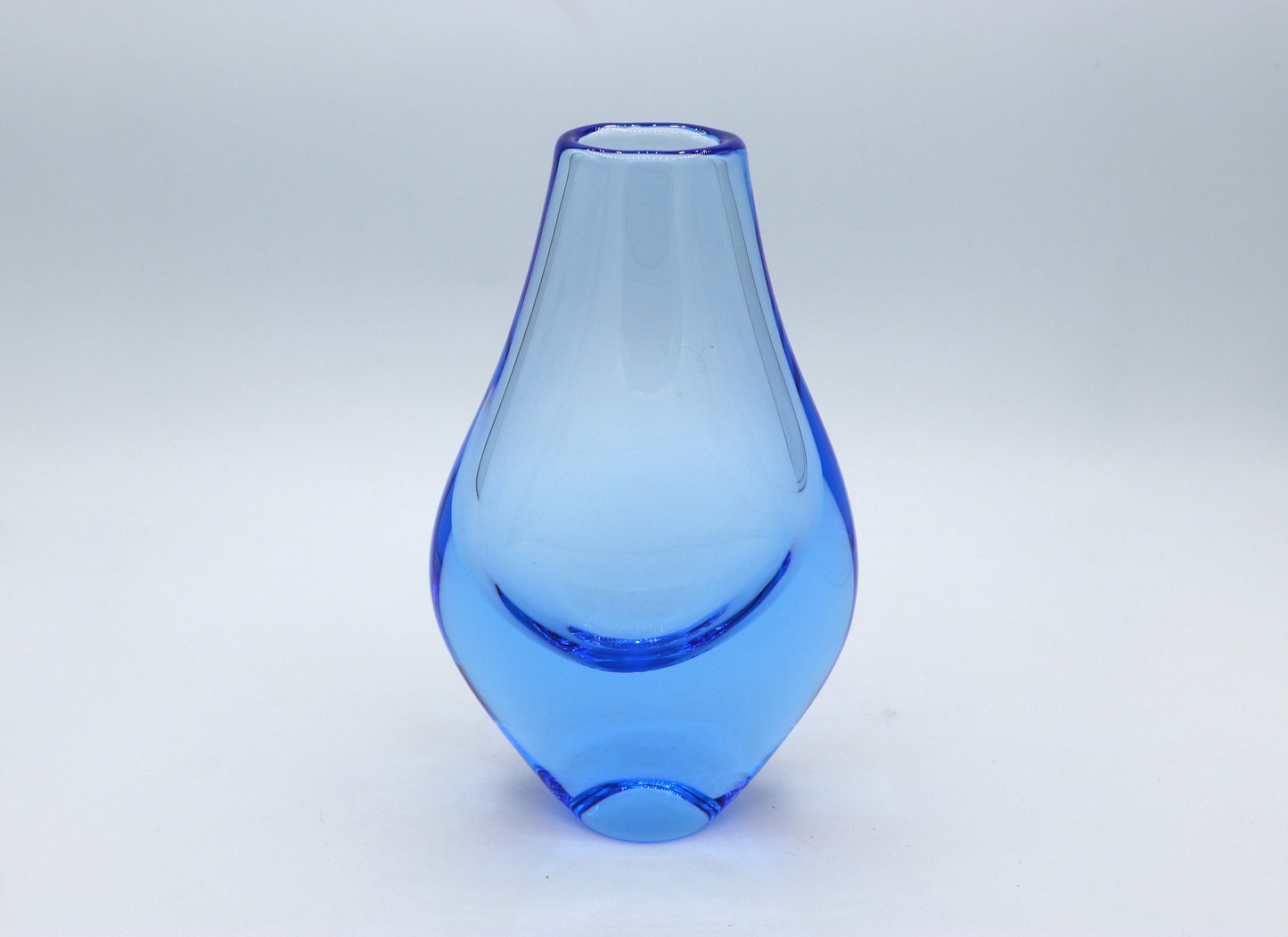 Vintage Glass Vase Miroslav Klinger Blue Bohemia Czech Zelezny Brod ZBS Železnobrodské sklárny CZ