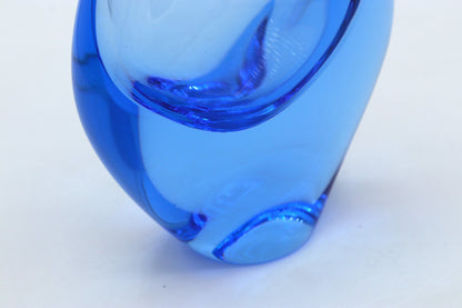 Vintage Glas Vase Miroslav Klinger Blau Böhmen Czech Zelezny Brod ZBS Železnobrodské sklárny  CZ