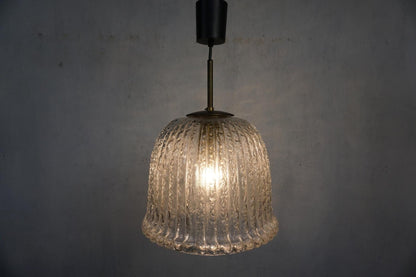 Beautiful ceiling lamp from Limburg with crystal glass shade Vintage