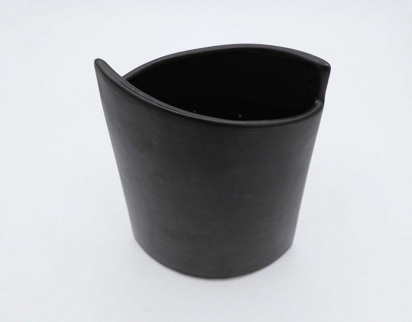 vintage Black ASA Vase Flower Vase Céramique Memphis Milano 90s 90s 1990 1990s Allemagne Mandel Elypse