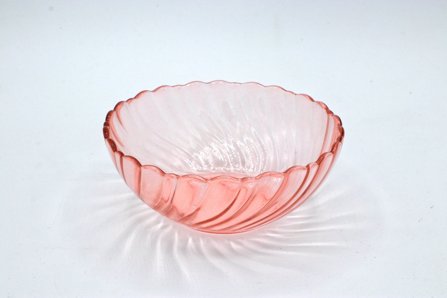 6 Vintage Dessert Schalen Rosa Arcoroc Rosaline Rose Swirl Rosalin Pink 80er Art Deco Revival France Frankreich Luminarc - 2nd home